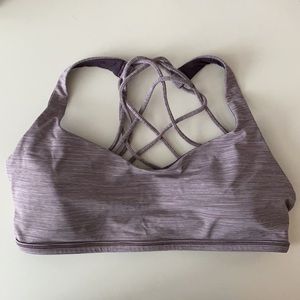 Lululemon plum striped padded sports bra